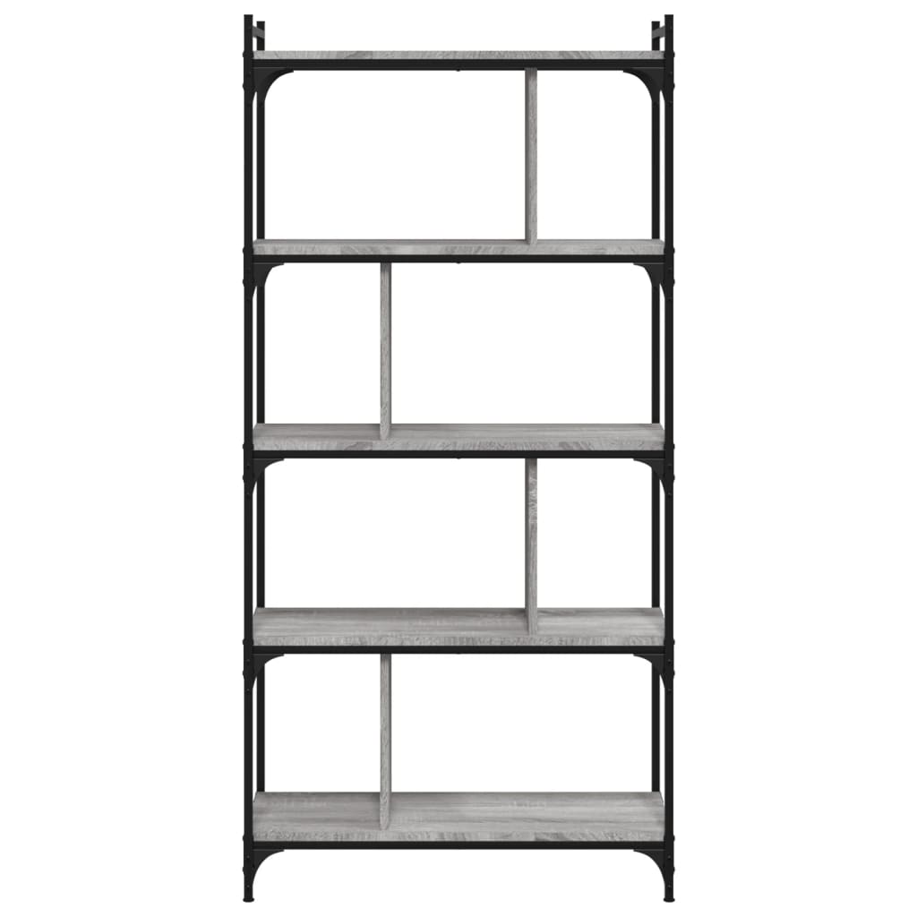 Bücherregal 5 Böden Grau Sonoma 76x32x158 cm Holzwerkstoff