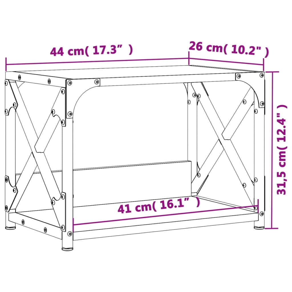 Druckerständer 2 Ablagen Braun Eichen-Optik 44x26x31,5 cm