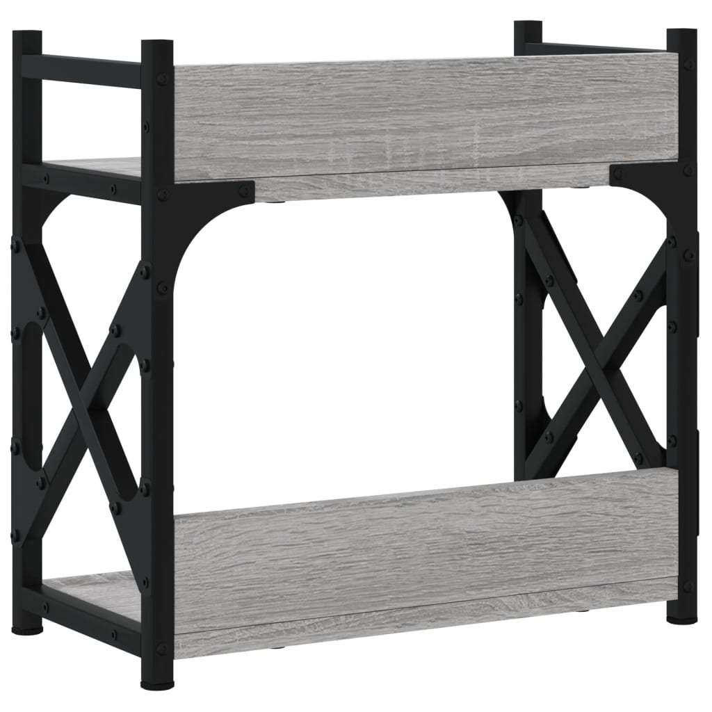 Druckerständer 2 Ablagen Grau Sonoma 40x20x40 cm Holzwerkstoff
