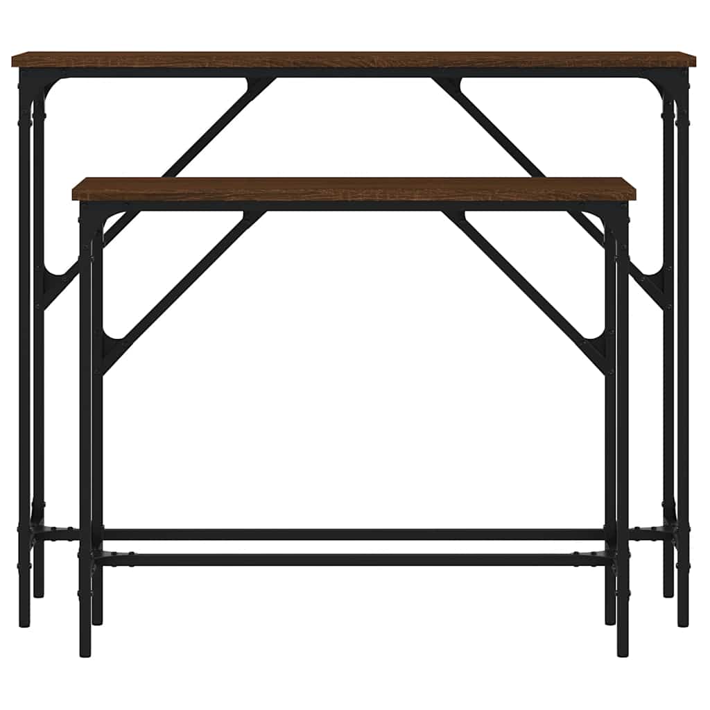 Konsolentische 2 Stk. Braun Eichen-Optik Holzwerkstoff