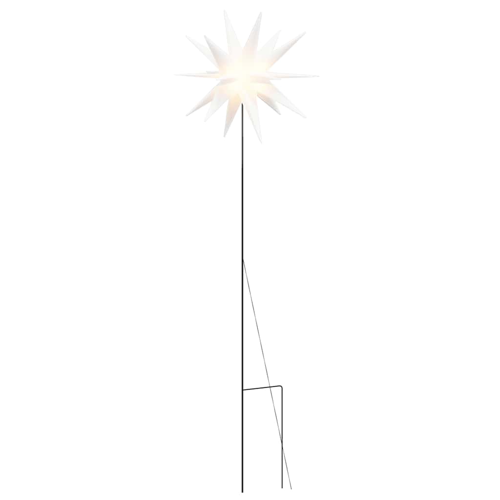 LED-Weihnachtsstern mit Erdspieß Faltbar Weiß 57 cm