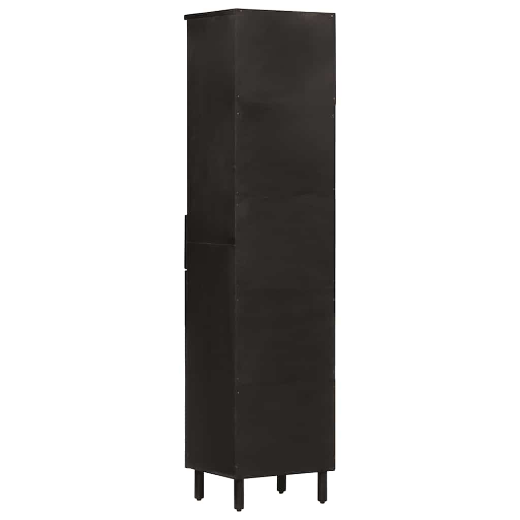 Badschrank Schwarz 38x33x160 cm Massivholz Mango