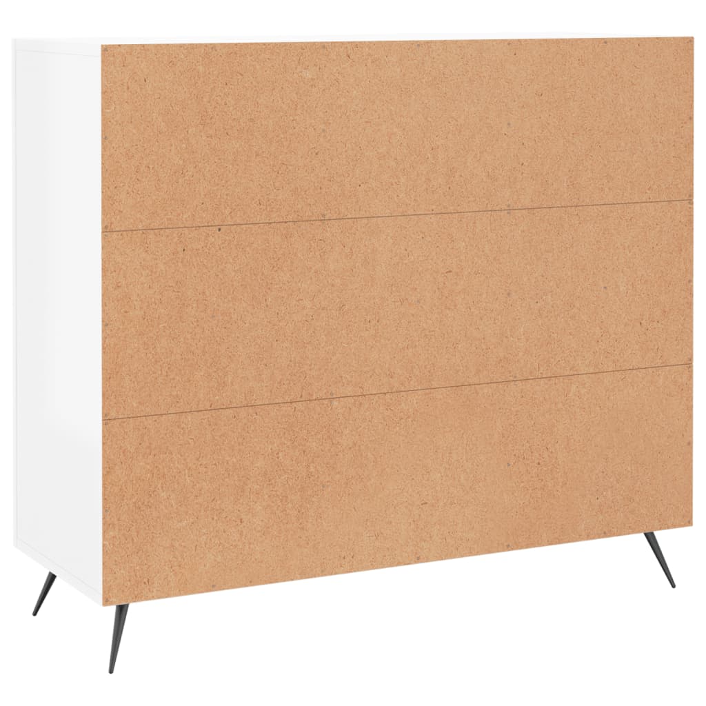 Sideboard Hochglanz-Weiß 90x34x80 cm Holzwerkstoff