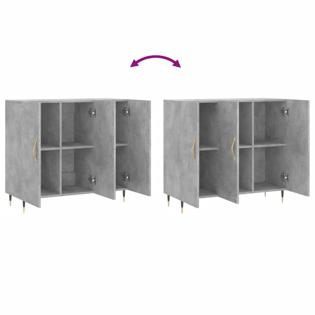 Sideboard Betongrau 90x34x80 cm Holzwerkstoff