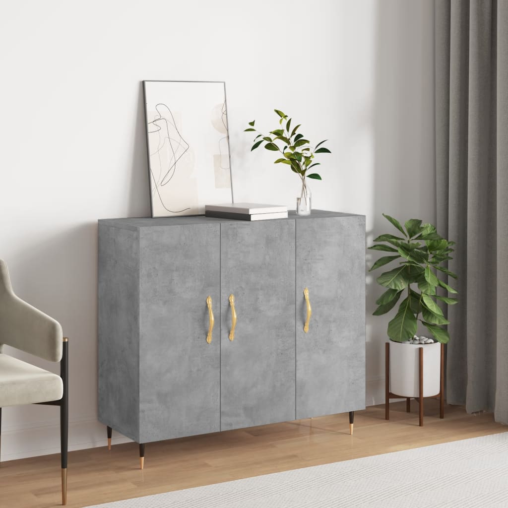 Sideboard Betongrau 90x34x80 cm Holzwerkstoff