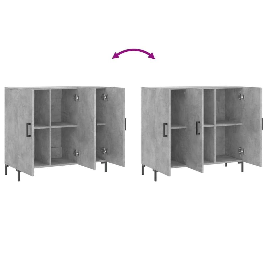 Sideboard Betongrau 90x34x80 cm Holzwerkstoff