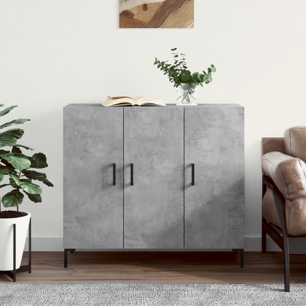 Sideboard Betongrau 90x34x80 cm Holzwerkstoff