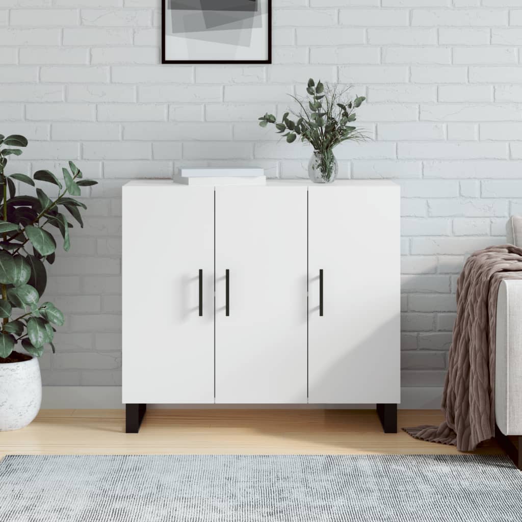 Sideboard Weiß 90x34x80 cm Holzwerkstoff