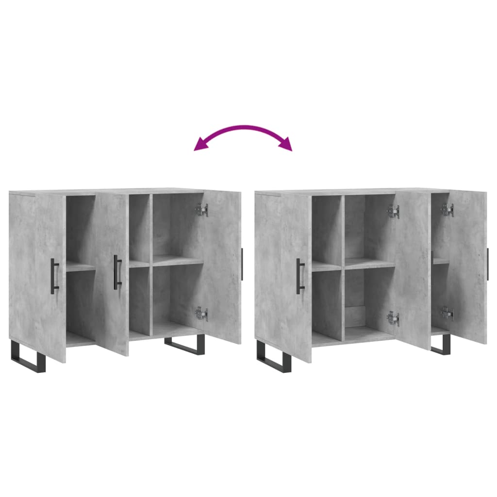 Sideboard Betongrau 90x34x80 cm Holzwerkstoff