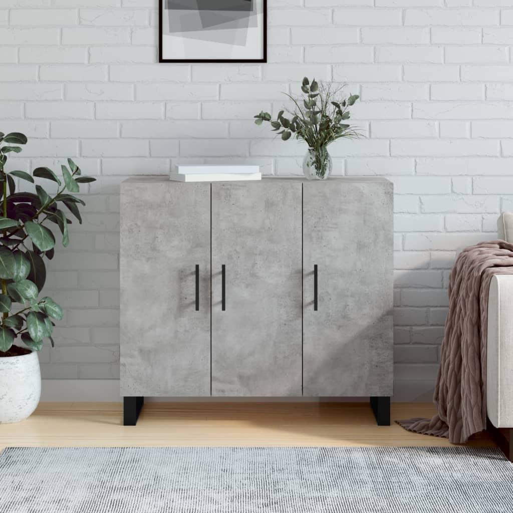 Sideboard Betongrau 90x34x80 cm Holzwerkstoff