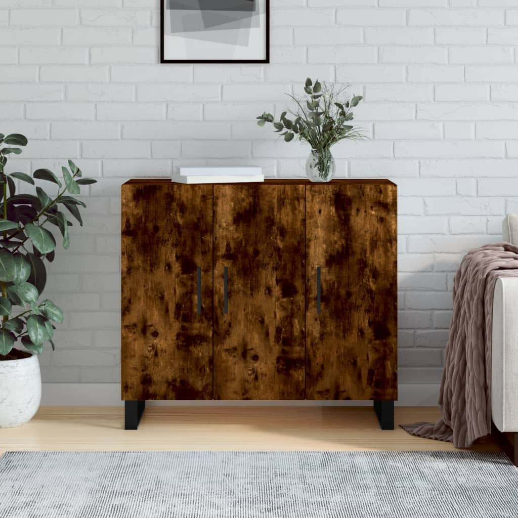 Sideboard Räuchereiche 90x34x80 cm Holzwerkstoff