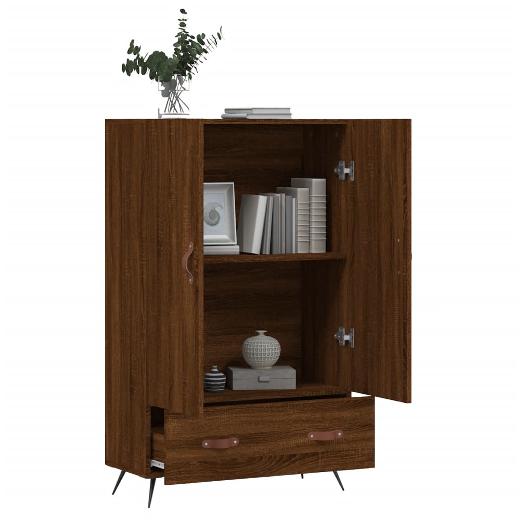 Highboard Braun Eichen-Optik 69,5x31x115 cm Holzwerkstoff