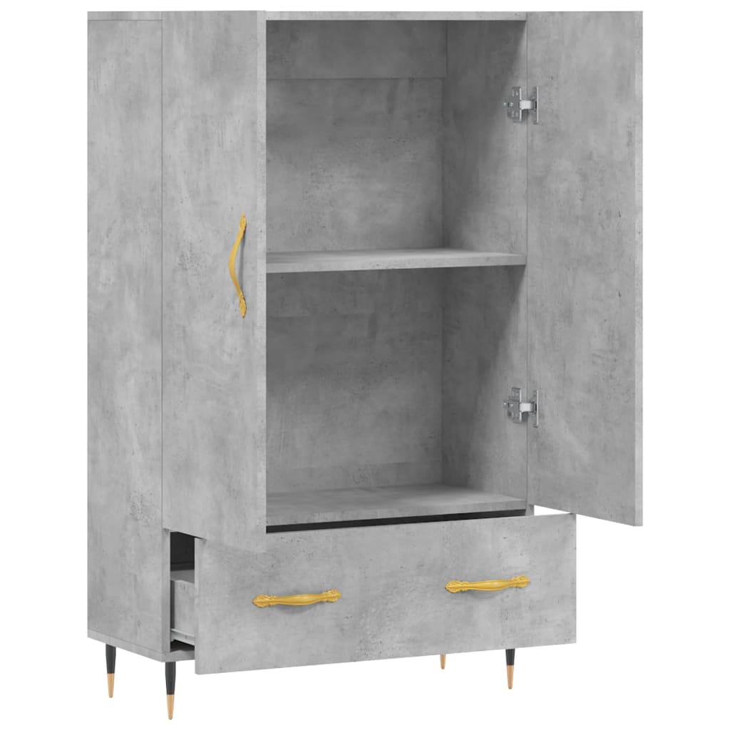 Highboard Betongrau 69,5x31x115 cm Holzwerkstoff