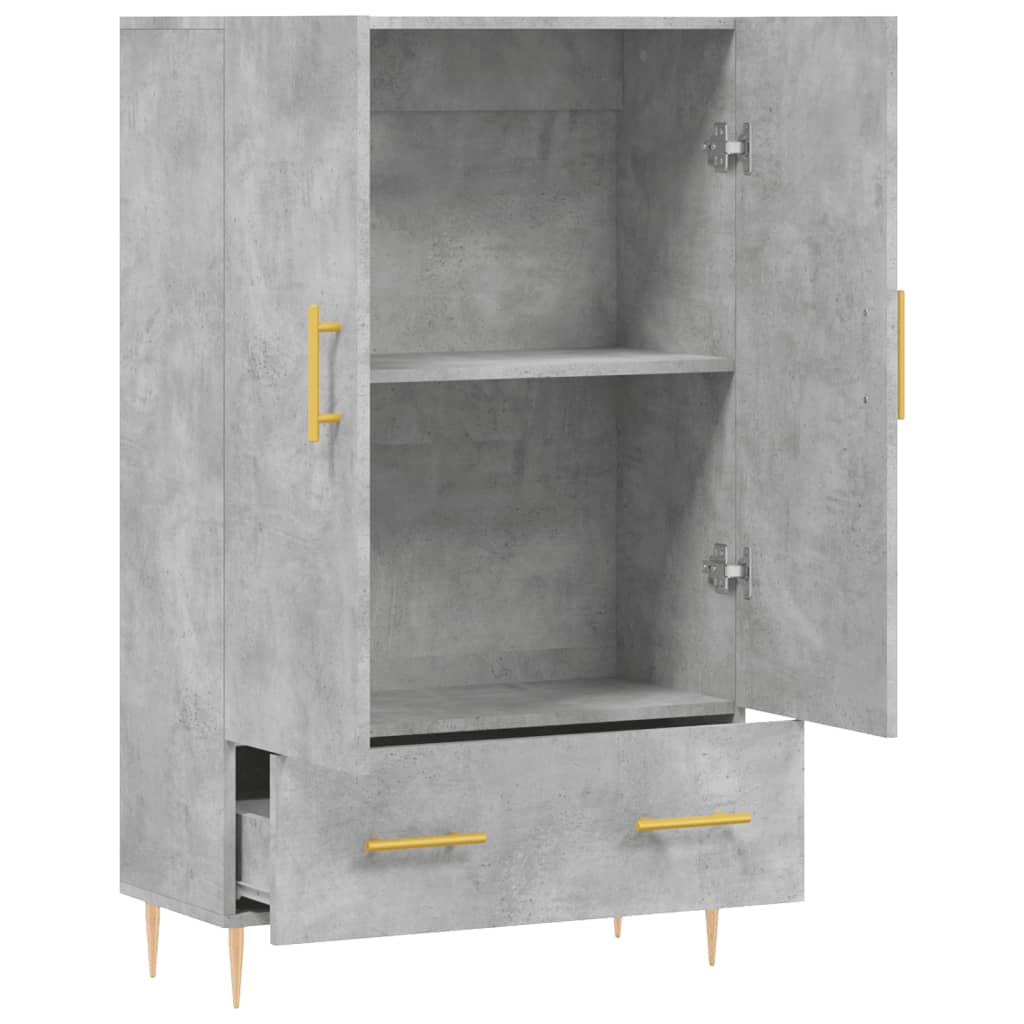 Highboard Betongrau 69,5x31x115 cm Holzwerkstoff