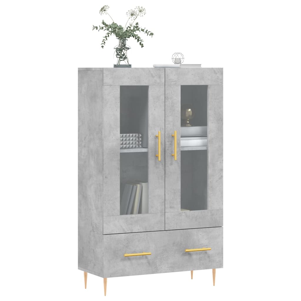 Highboard Betongrau 69,5x31x115 cm Holzwerkstoff