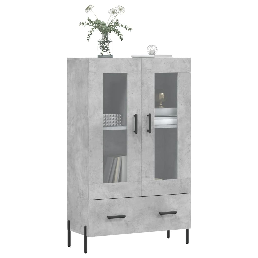 Highboard Betongrau 69,5x31x115 cm Holzwerkstoff