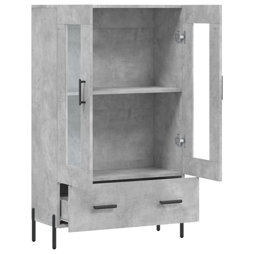 Highboard Betongrau 69,5x31x115 cm Holzwerkstoff