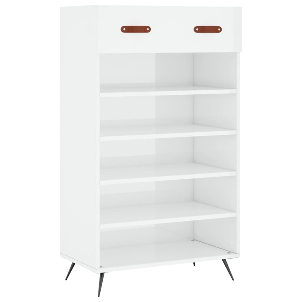 Schuhschrank Hochglanz-Weiß 60x35x105 cm Holzwerkstoff