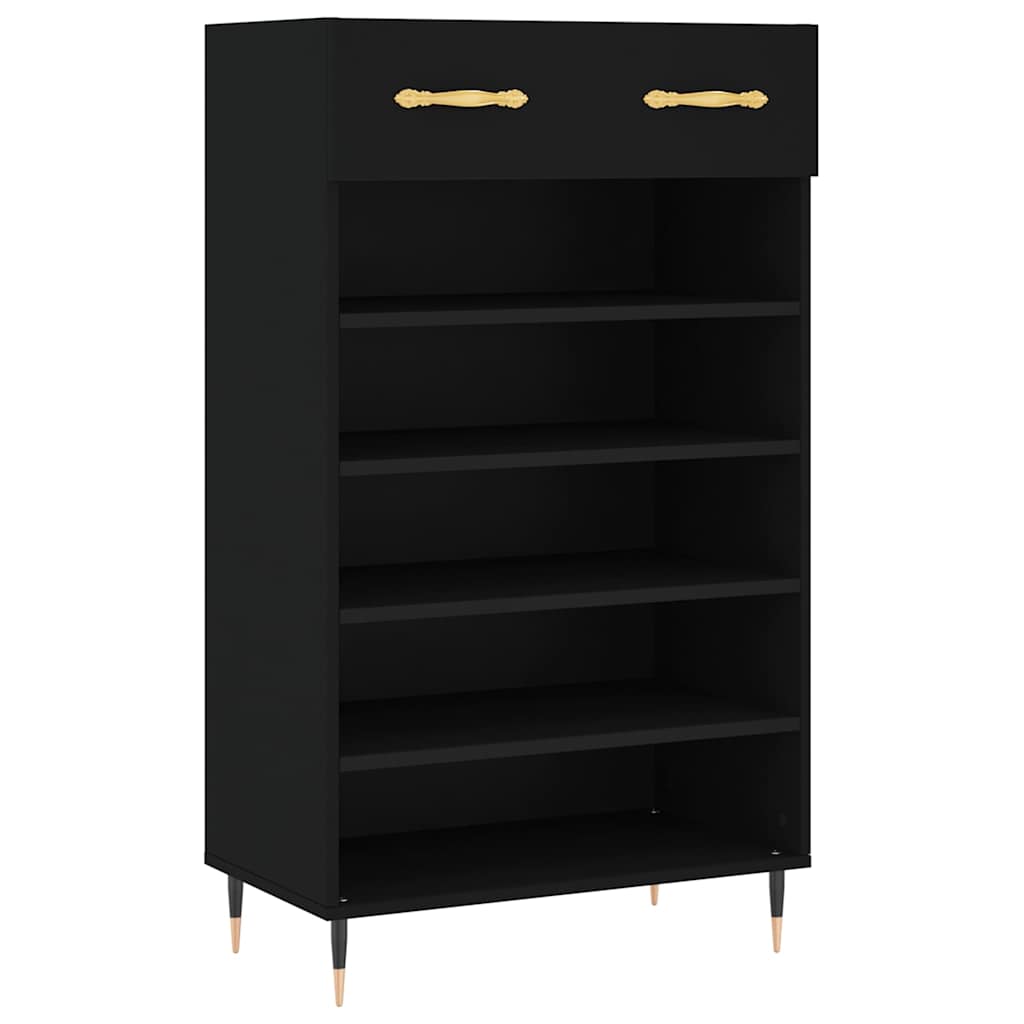 Schuhschrank Schwarz 60x35x105 cm Holzwerkstoff
