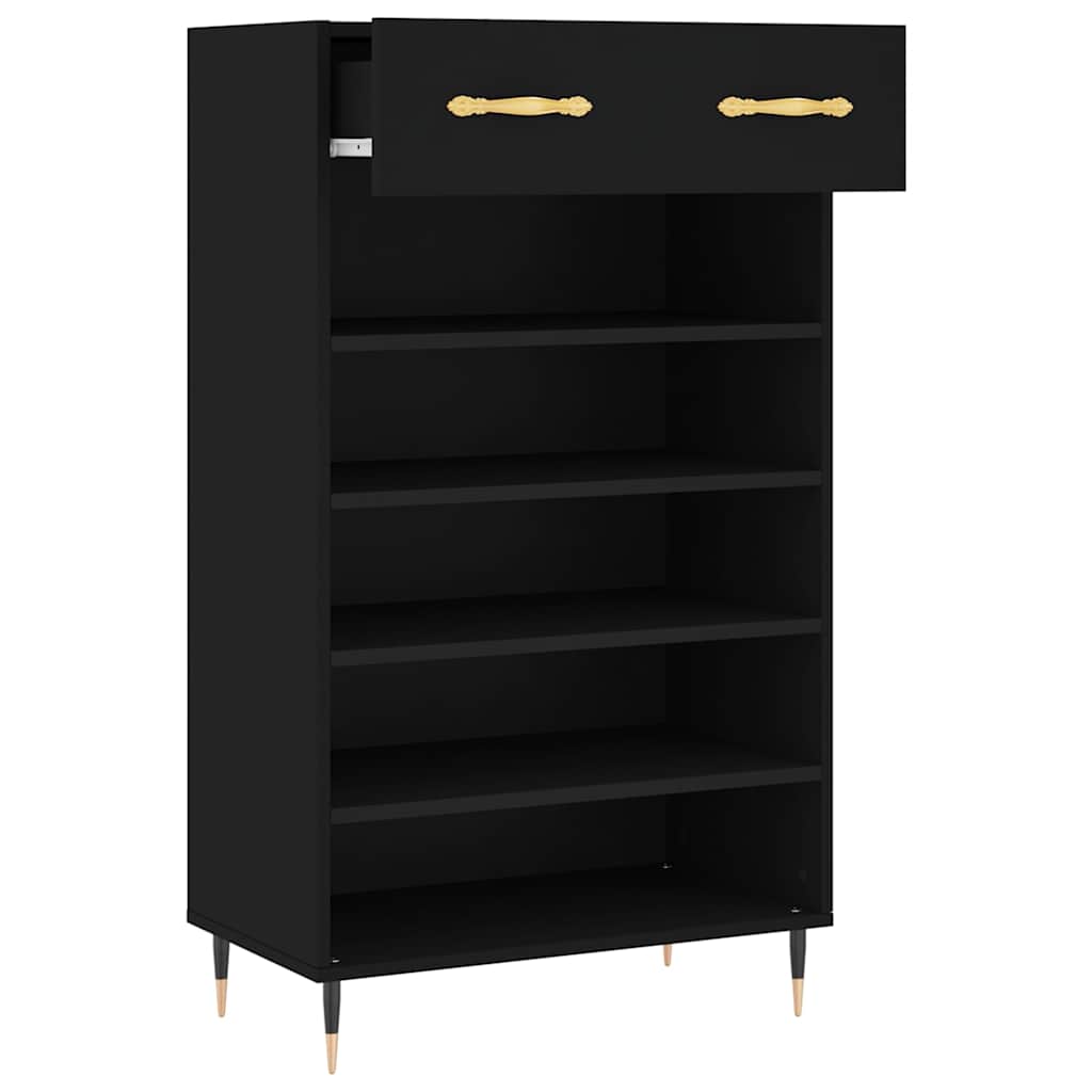 Schuhschrank Schwarz 60x35x105 cm Holzwerkstoff