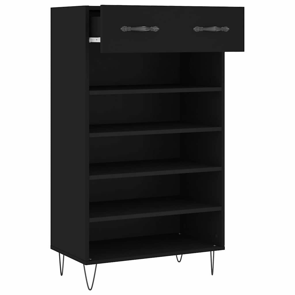 Schuhschrank Schwarz 60x35x105 cm Holzwerkstoff