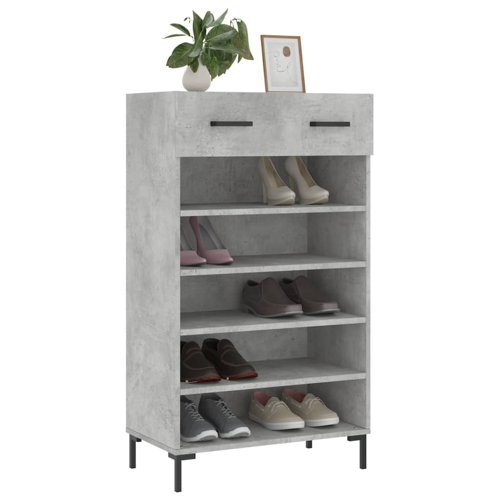Schuhschrank Betongrau 60x35x105 cm Holzwerkstoff