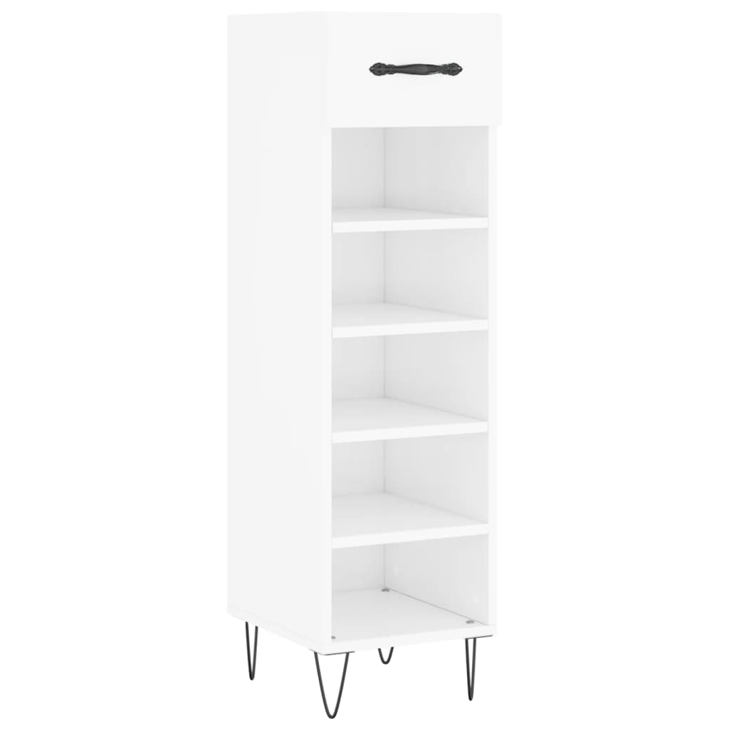 Schuhschrank Hochglanz-Weiß 30x35x105 cm Holzwerkstoff