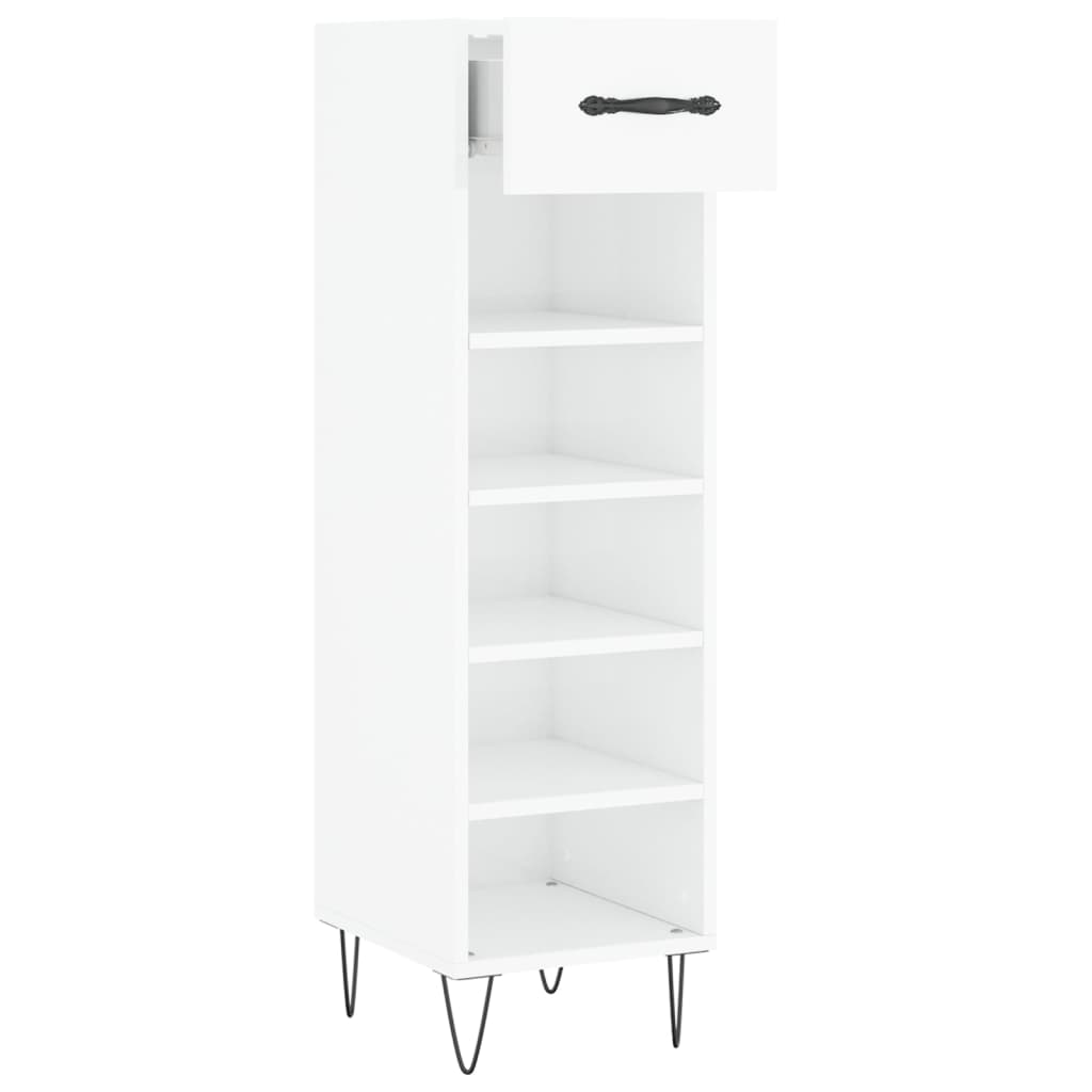 Schuhschrank Hochglanz-Weiß 30x35x105 cm Holzwerkstoff