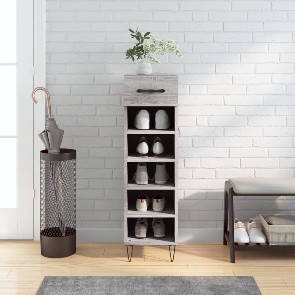 Schuhschrank Grau Sonoma 30x35x105 cm Holzwerkstoff