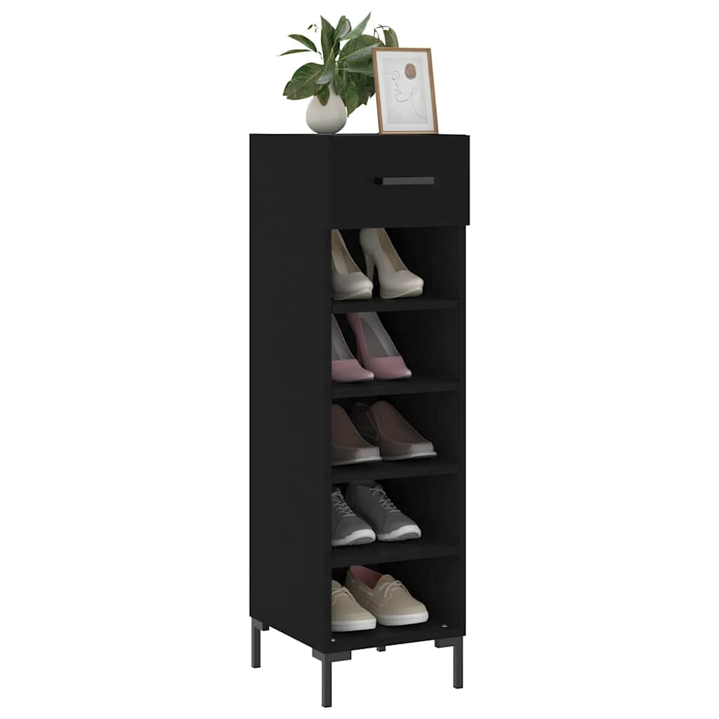 Schuhschrank Schwarz 30x35x105 cm Holzwerkstoff