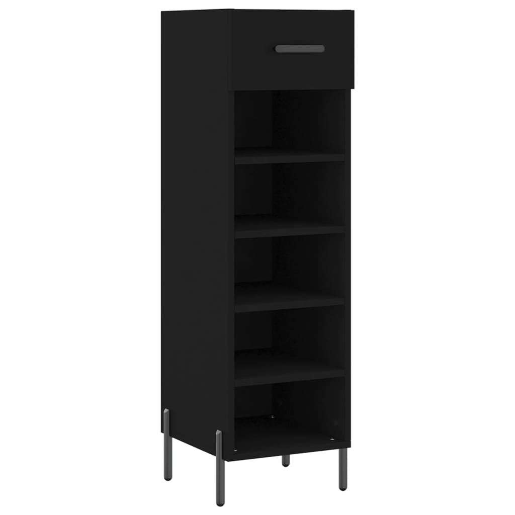 Schuhschrank Schwarz 30x35x105 cm Holzwerkstoff