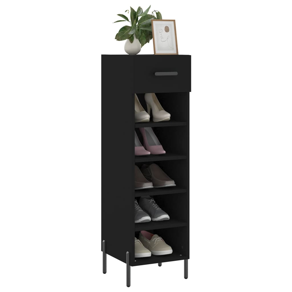 Schuhschrank Schwarz 30x35x105 cm Holzwerkstoff