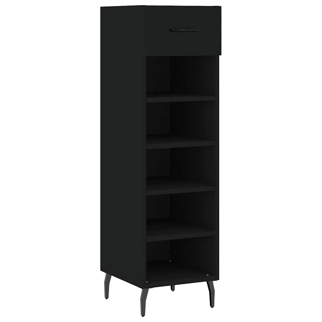 Schuhschrank Schwarz 30x35x105 cm Holzwerkstoff