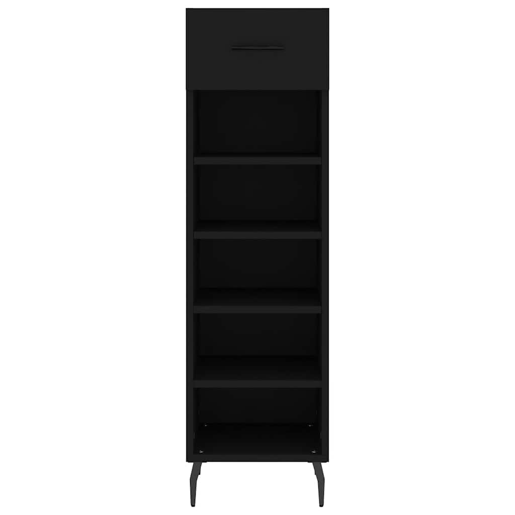 Schuhschrank Schwarz 30x35x105 cm Holzwerkstoff