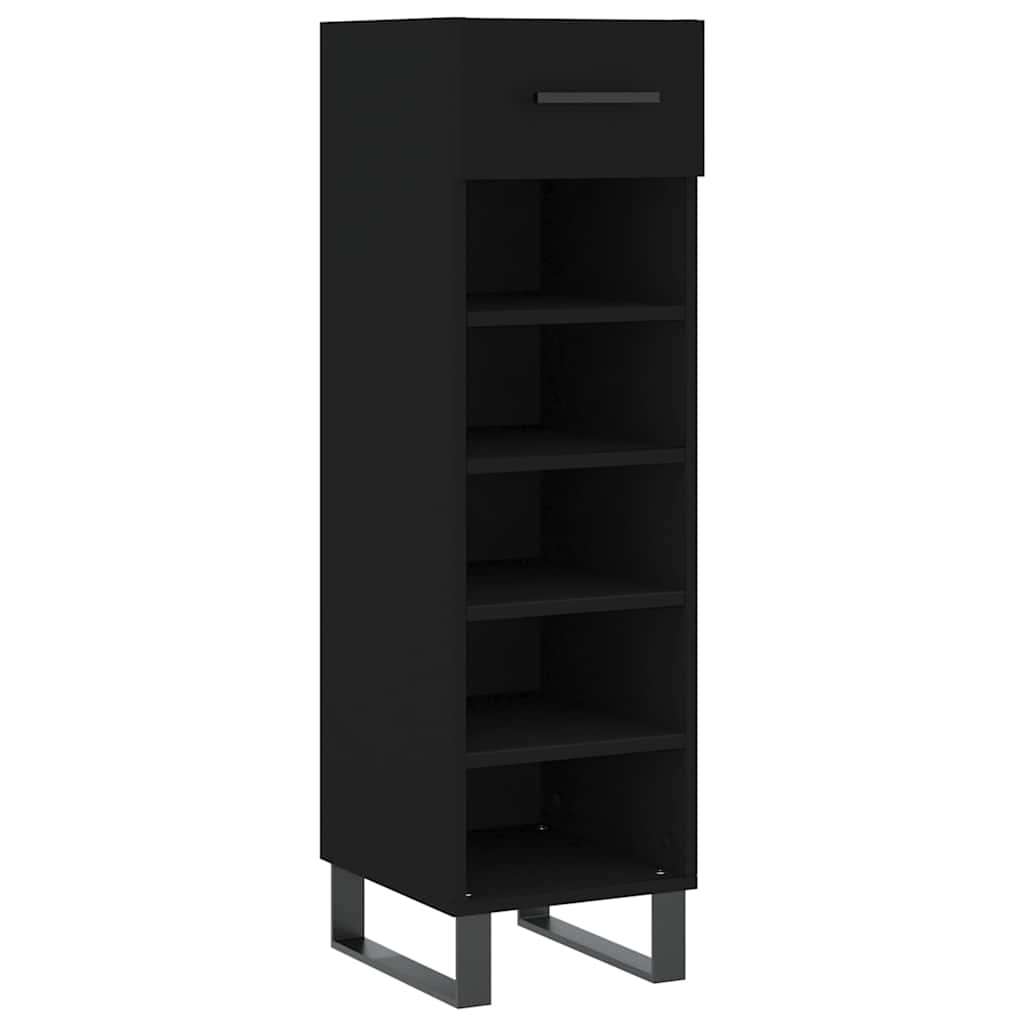 Schuhschrank Schwarz 30x35x105 cm Holzwerkstoff