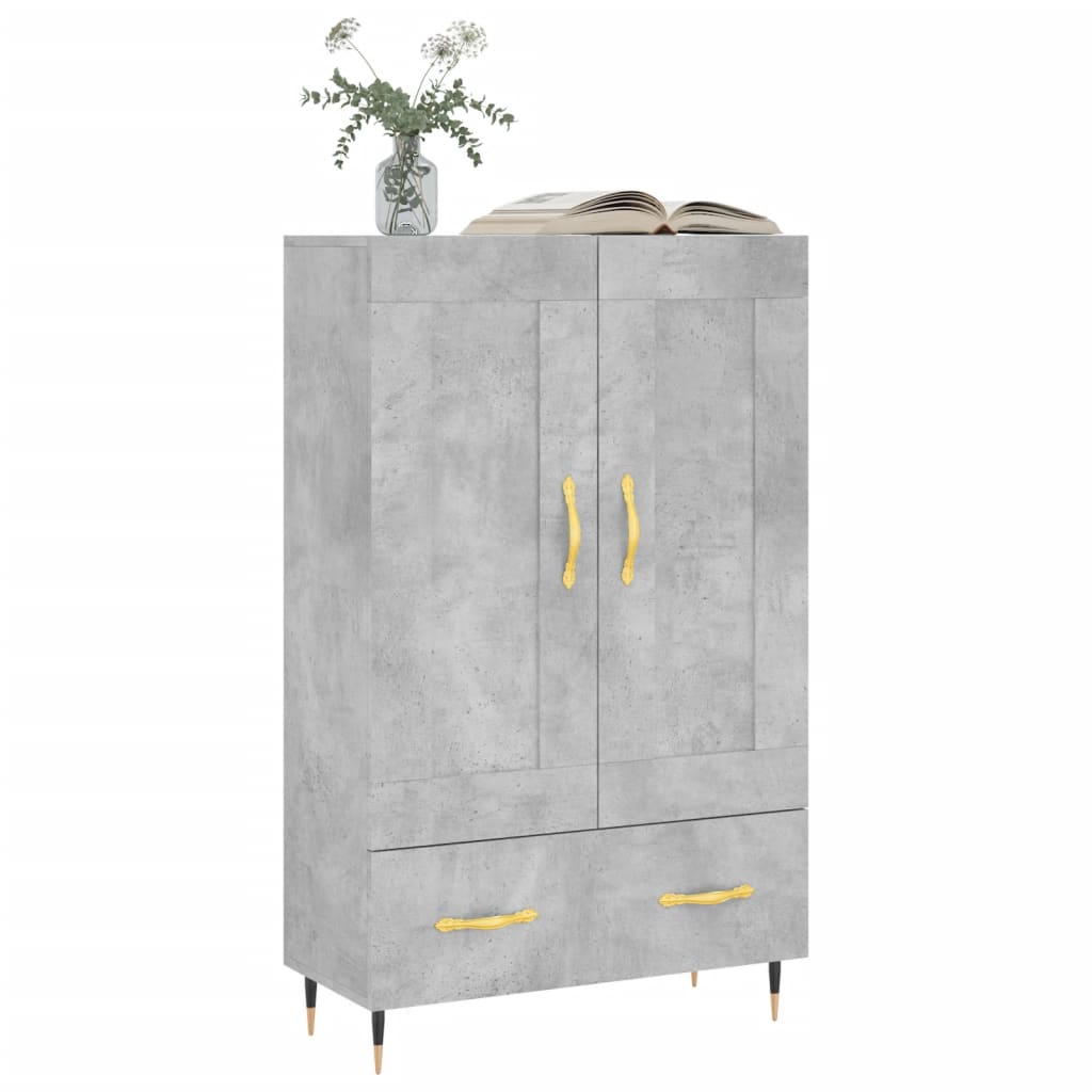 Highboard Betongrau 69,5x31x115 cm Holzwerkstoff
