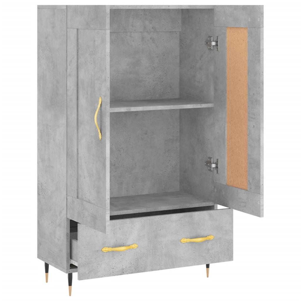 Highboard Betongrau 69,5x31x115 cm Holzwerkstoff