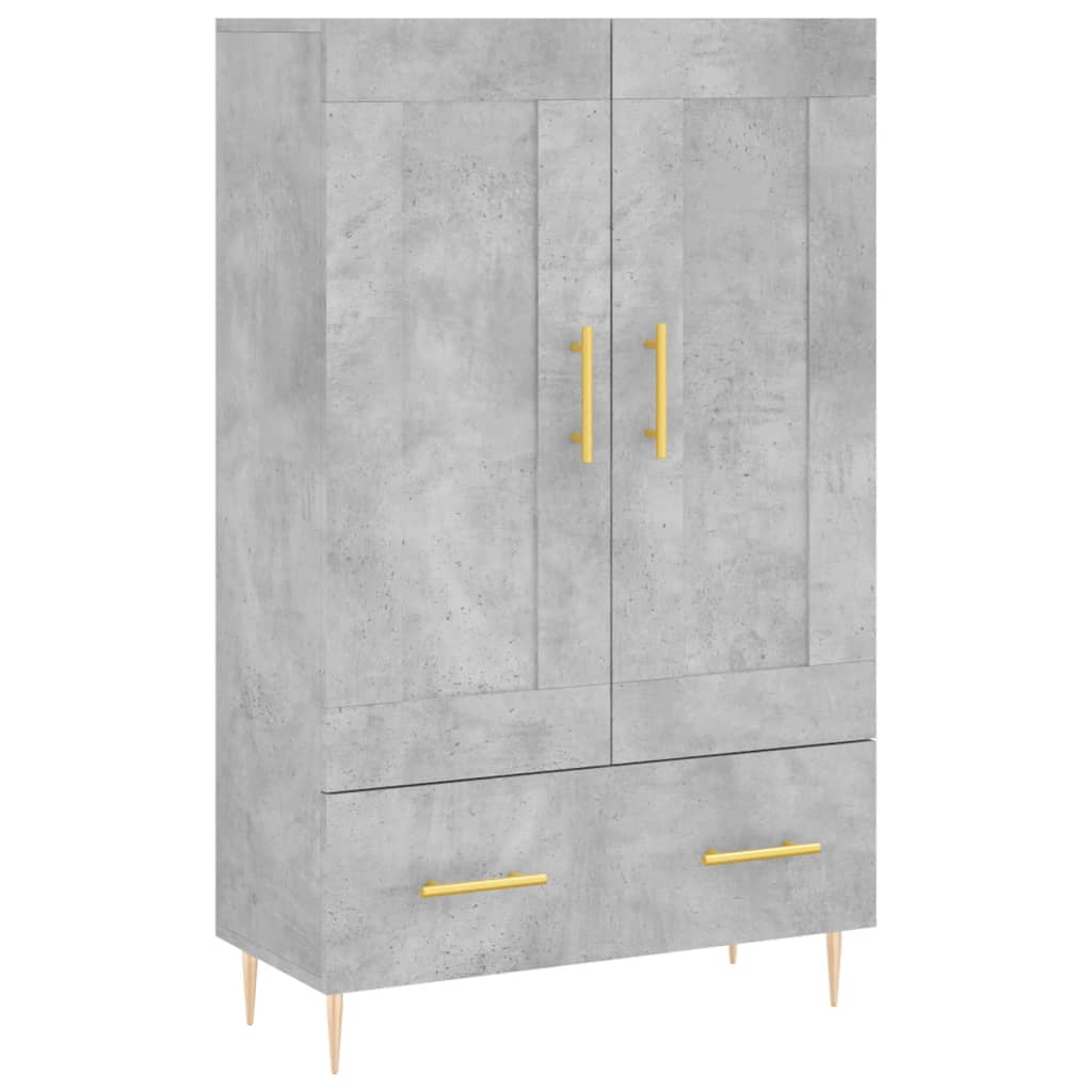 Highboard Betongrau 69,5x31x115 cm Holzwerkstoff