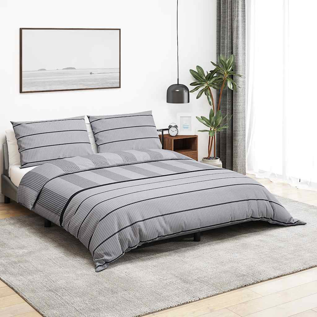 Bettwäsche-Set Grau 220x240 cm Baumwolle