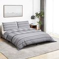 Bettwäsche-Set Grau 220x240 cm Baumwolle