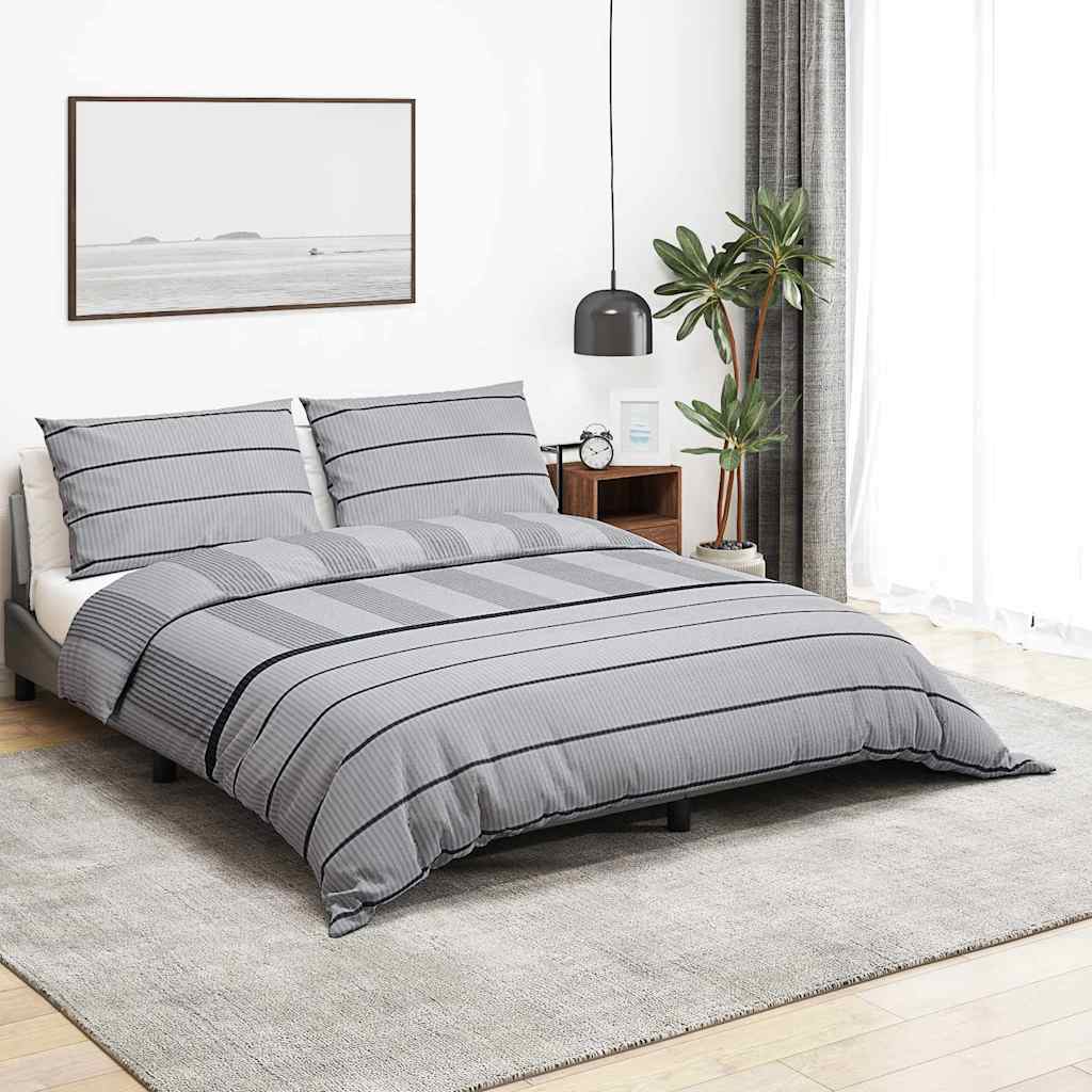 Bettwäsche-Set Grau 200x220 cm Baumwolle