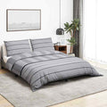 Bettwäsche-Set Grau 225x220 cm Baumwolle