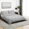 Bettwäsche-Set Grau 200x220 cm Baumwolle