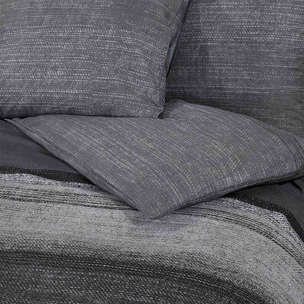 Bettwäsche-Set Dunkelgrau 155x220 cm Baumwolle