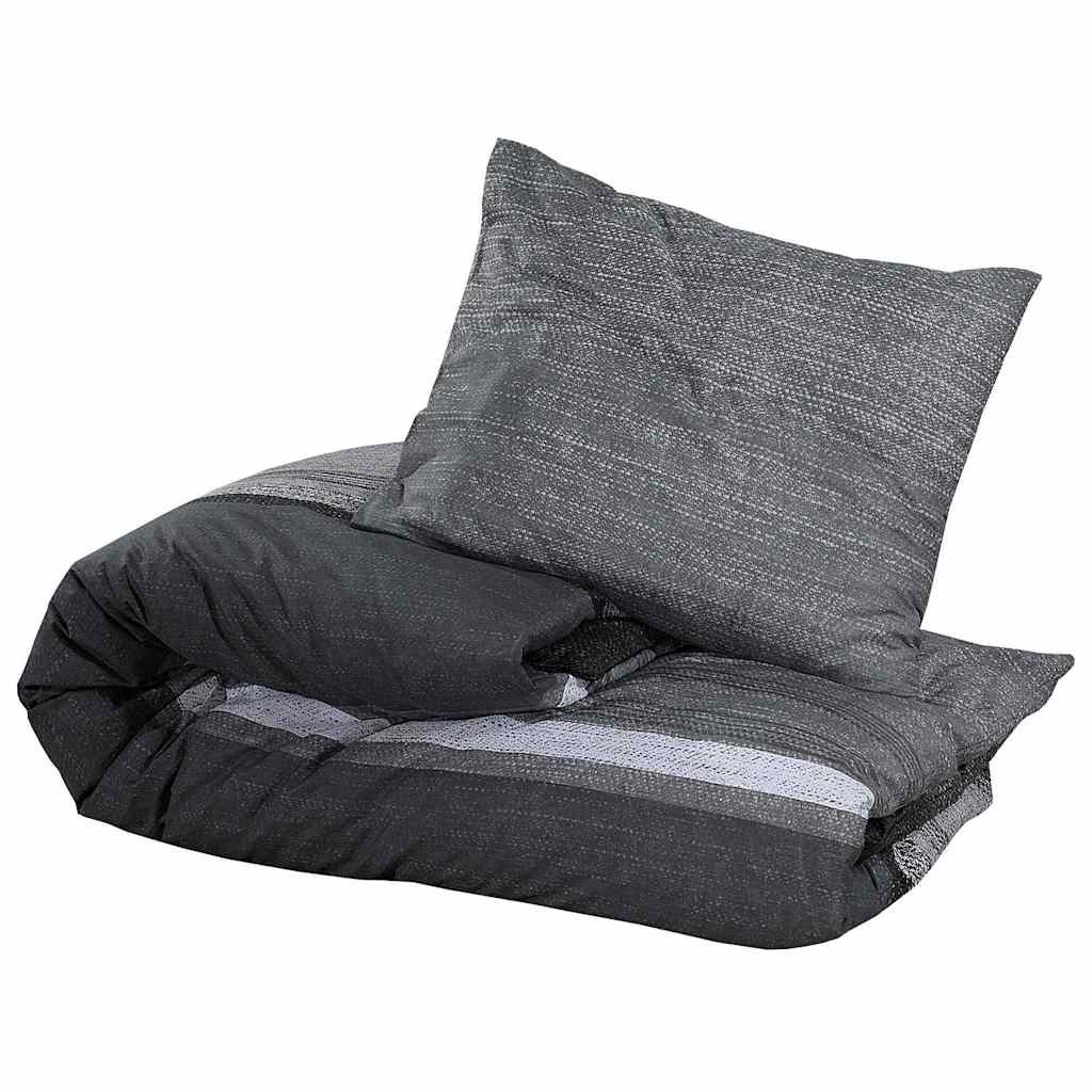 Bettwäsche-Set Dunkelgrau 200x220 cm Baumwolle