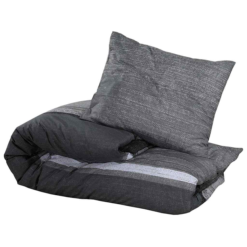 Bettwäsche-Set Dunkelgrau 200x200 cm Baumwolle