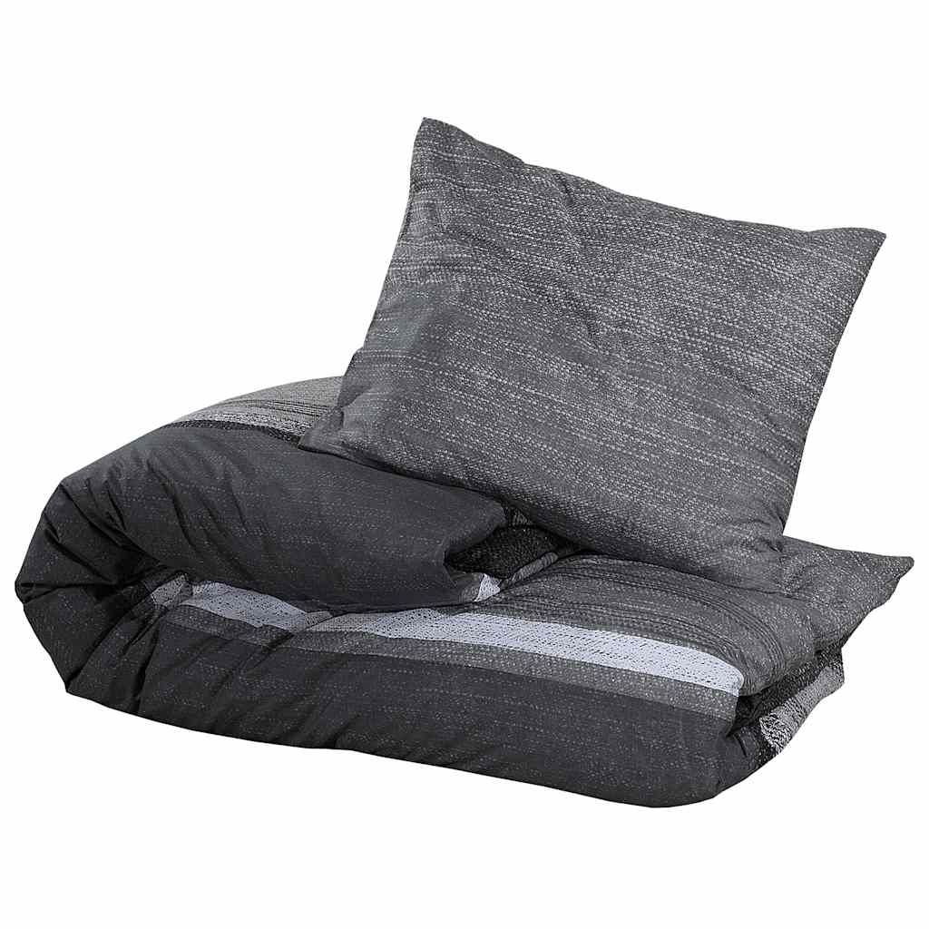 Bettwäsche-Set Dunkelgrau 225x220 cm Baumwolle
