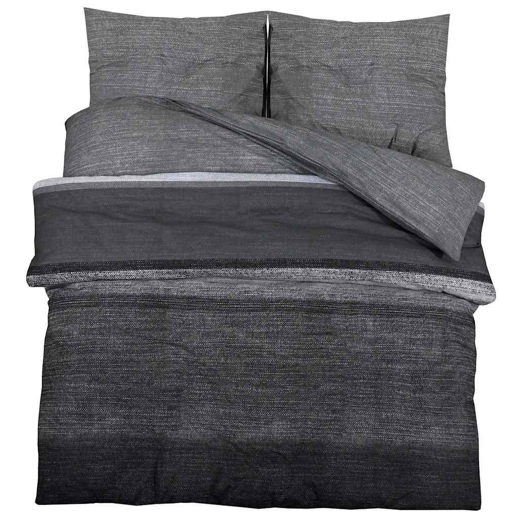 Bettwäsche-Set Dunkelgrau 260x220 cm Baumwolle