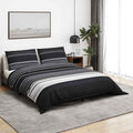 Bettwäsche-Set Schwarz und Weiß 135x200 cm Baumwolle