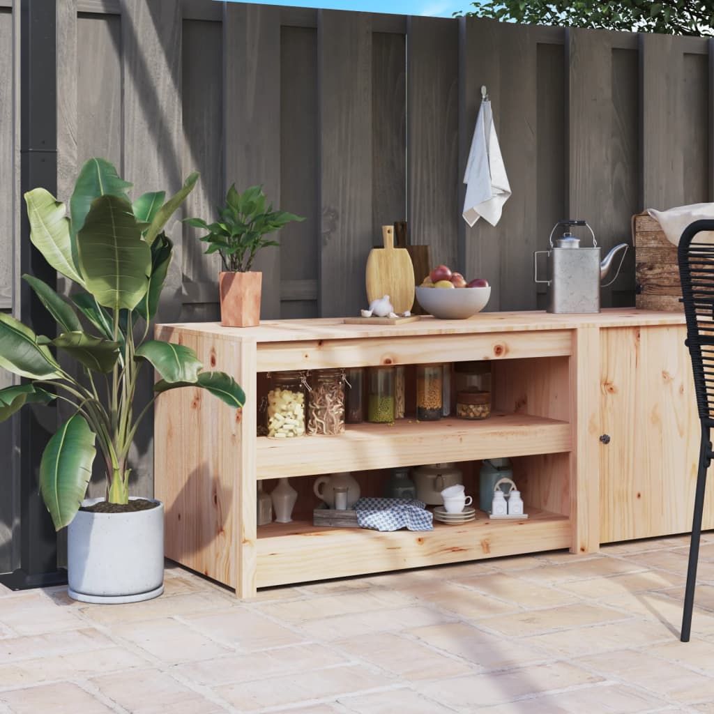Outdoor-Küchenschrank MEPPEL 106x55x64 cm Massivholz Kiefer